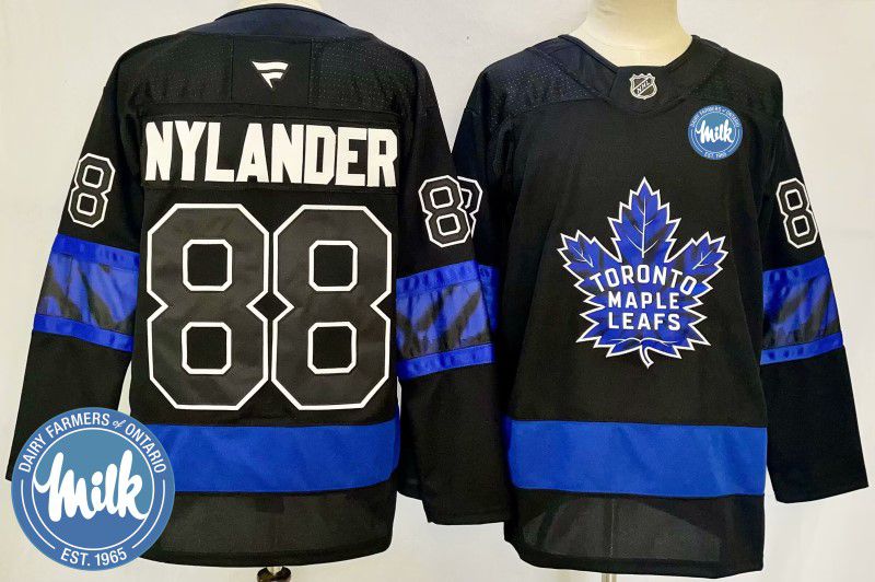 Men Toronto Maple Leafs #88 Nylander Black Fanatics 2025 NHL Jersey style 1